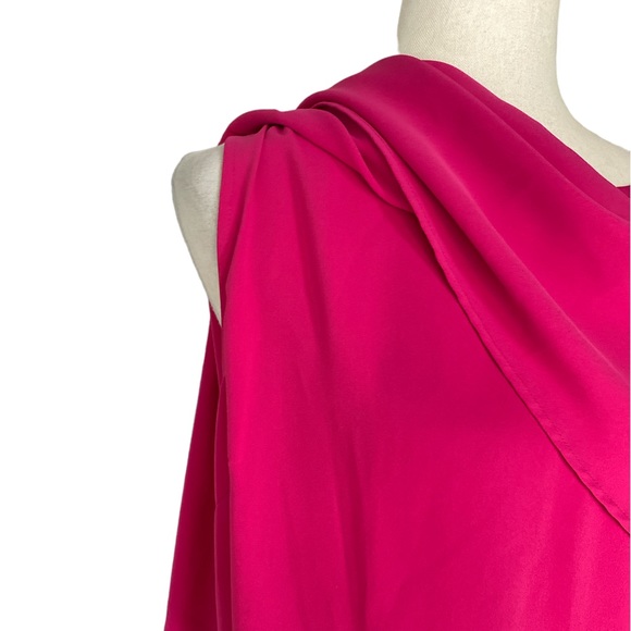 Trina Turk Adore Draped Cape Overlay Pink Popover Tunic Dress - S - Picture 12 of 16